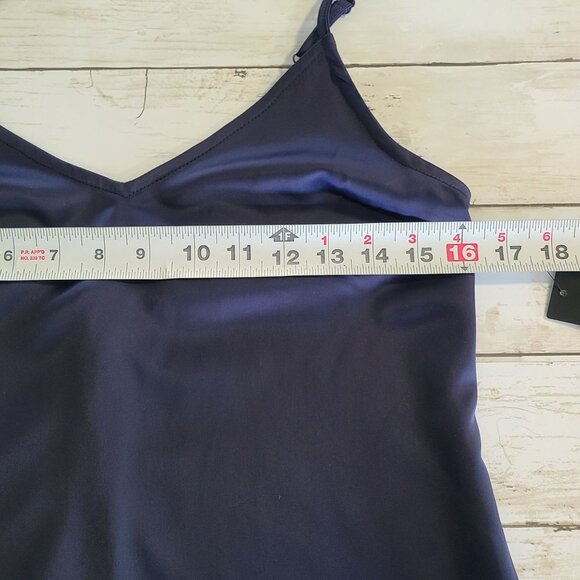 Lulus Navy Blue Satin Mini Slip Dress Cocktail Prom Party Hoco Club NEW Small - Picture 6 of 8